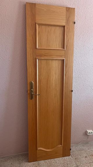 Puerta madera interior con cristal