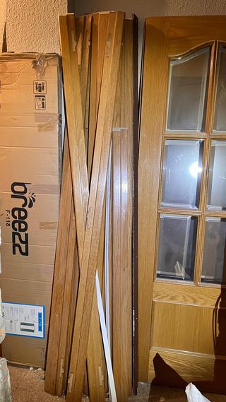 Puerta madera interior con cristal