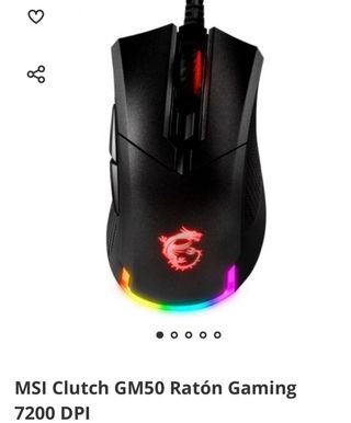 Ratón Gaming MSI Clutch GM50 7200 DPI