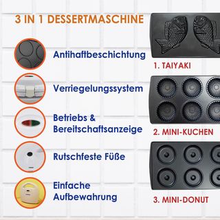 Sandwichera 3 en 1 Postres y Donuts 700W