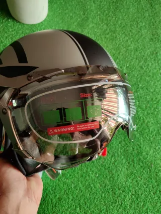 Casco Moto Jet Retro Talla M Gris Unisex