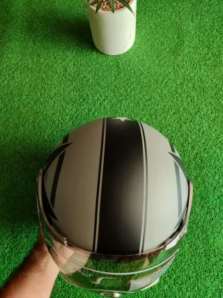 Casco Moto Jet Retro Talla M Gris Unisex