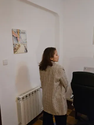 Americana cuadros marrón/beige