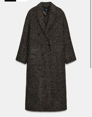 Abrigo Zara cuadros oversize Talla S