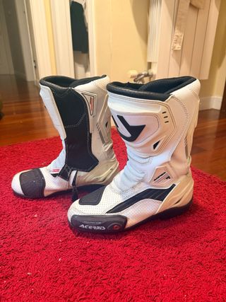 Botas de Moto Acerbis Blancas y Negras