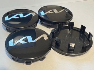 4 Coprimozzo KIA Nero Logo Cromato