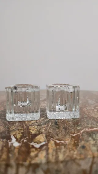 Par de castiçais de vidro