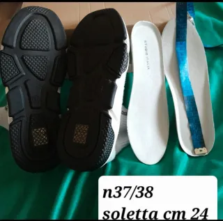 Sneakers bianche con cuori glitter n.37