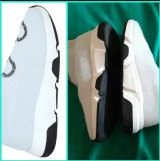 Sneakers bianche con cuori glitter n.37