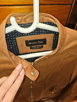Chaqueta de cuero Massimo Dutti marrón