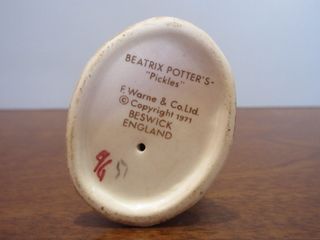 Rara Statuetta Cane Pickles Beatrix Potter Beswick