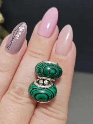 Charm Malaquita Natural Plata 925