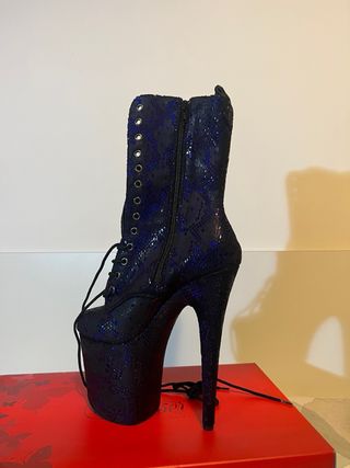 Botas Pole Dance Pleaser Negras/Azules