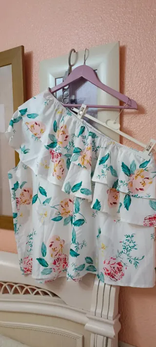 Blusa romántica floral talla 54/56