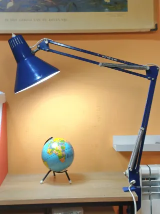 Lámpara de arquitecto vintage azul