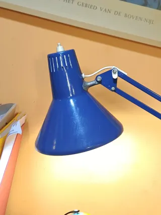 Lámpara de arquitecto vintage azul