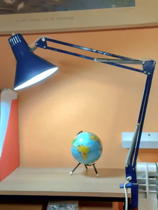 Lámpara de arquitecto vintage azul