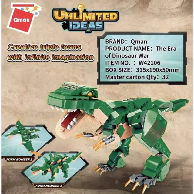 Lego Qman Dinosaurio 3 Formas Nuevo