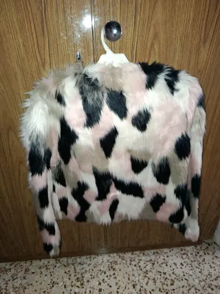 Chaqueta peluda multicolor