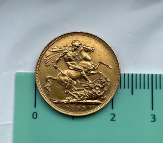 ºoO Soberano Oro 22k Reina Victoria Velada 1899