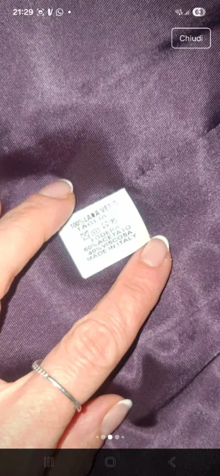 Cappotto Belville Pura Lana Vergine Prugna