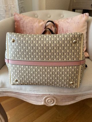 Bolso Carolina Herrera Beige y Rosa