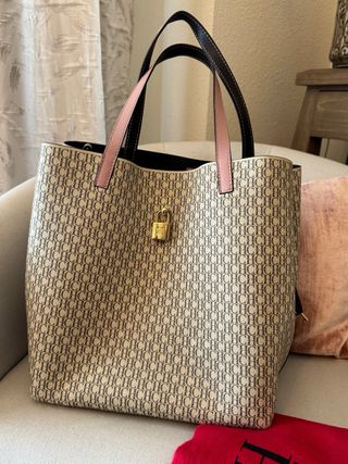 Bolso Carolina Herrera Beige y Rosa