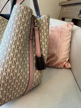 Bolso Carolina Herrera Beige y Rosa