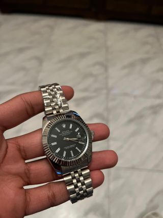 Rolex Datejust Negro Plata
