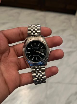 Rolex Datejust Negro Plata