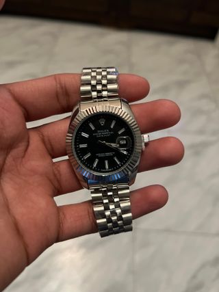 Rolex Datejust Negro Plata