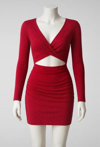 Vestido Fiesta Rojo Brillante Shein Talla S nuevo