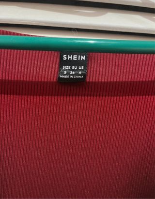 Vestido Fiesta Rojo Brillante Shein Talla S nuevo