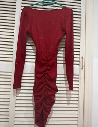 Vestido Fiesta Rojo Brillante Shein Talla S nuevo