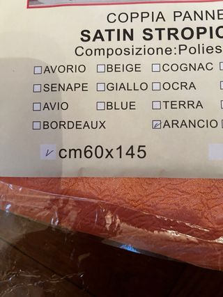 Coppia Tende Luna Satin Stropicciato Arancio