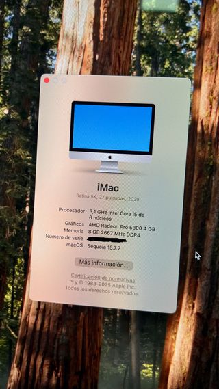 iMac Retina 5K 27 i5 3.1GHz 6 núcleos 8GB DDR4