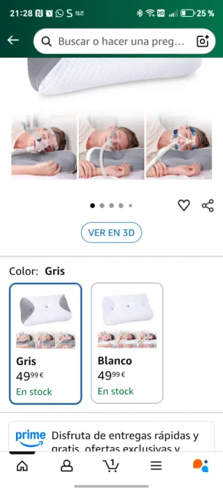 Almohada cervical para apneas del sueño