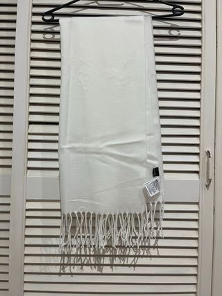 Pañuelo Bufanda blanca básica con flecos H&M nueva