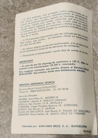 Transformador Rectificador Scalextric TR-2