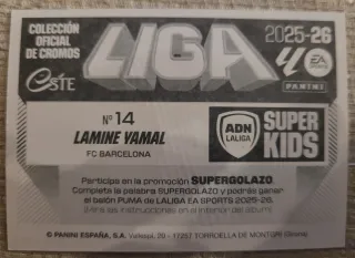 Cromo Lamine Yamal Super Kids La Liga