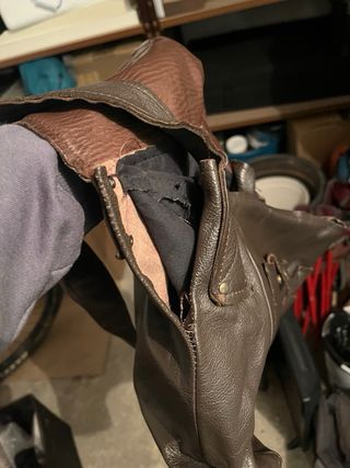 Bolso de cuero marrón