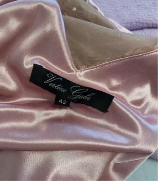 Vestido de fiesta lentejuelas oro rosa