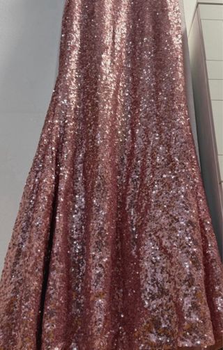 Vestido de fiesta lentejuelas oro rosa
