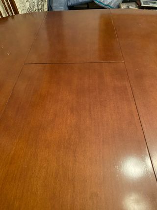 Mesa redonda extensible madera nogal