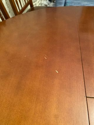 Mesa redonda extensible madera nogal