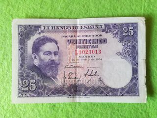 Billetes antiguos peseta Banco de España 1925 1953