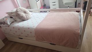Cama Cabaña Infantil Madera Blanca