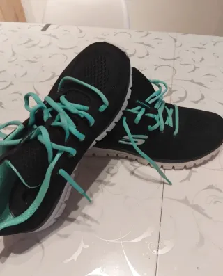 Zapatillas Skechers Talla 39 Negro/Turquesa