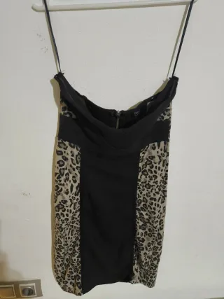 Vestido estampado leopardo y negro
