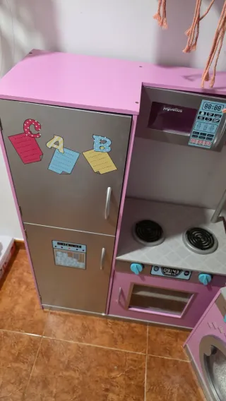 Cocina de juguete para niñas rosa